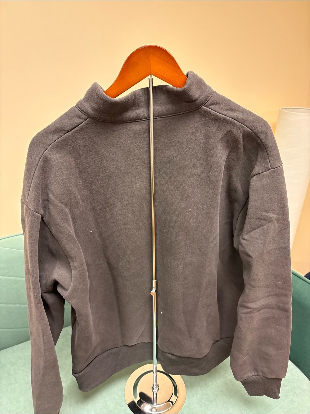White Fox Boutique Charcoal Gray Half-Zip Sweatshirt - Picture 2 of 4